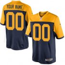 Green Bay Packers Custom Bart Starr Charles Woodson Cal Hubbard Jerry Kramer Navy Gold Retro Jersey