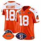 Caleb Williams F.U.S.E. With 1-star C Patch And Dick Butkus 51 Jersey Orange White