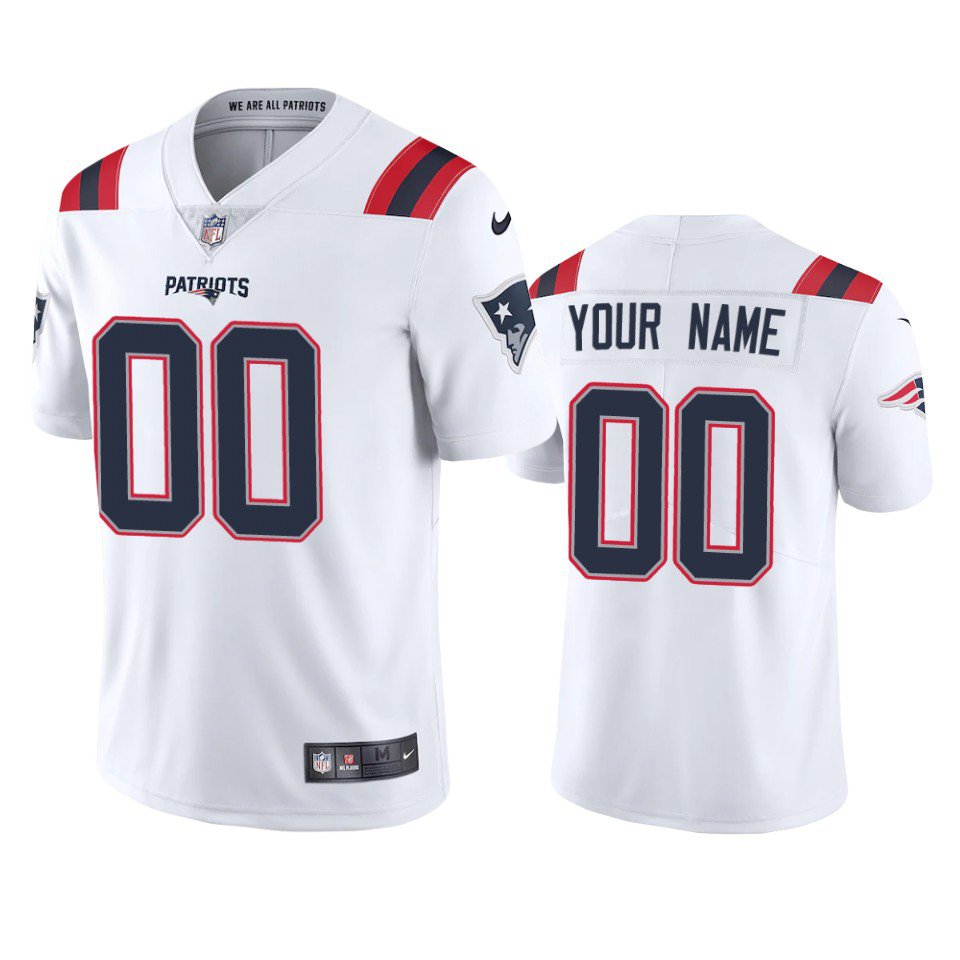 New England Patriots Patriots #00 Custom Color Rush Football Jersey White