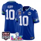 Cooper Kupp Royal 2025 F.U.S.E. Super Bowl LX Patch And USA 250 Patch Football Jersey