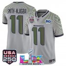 Jaxon Smith-Njigba Gray 2025 F.U.S.E. Super Bowl LX & USA 250th Anniversary Patch Jersey
