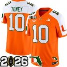 Men's Malachi Toney #10 Miami Hurricanes Football Jersey 2026 CFP Final Florida