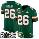 Sean Taylor Jersey 26 Miami Hurricanes 2026 Cfp Final Florida Stitched Green