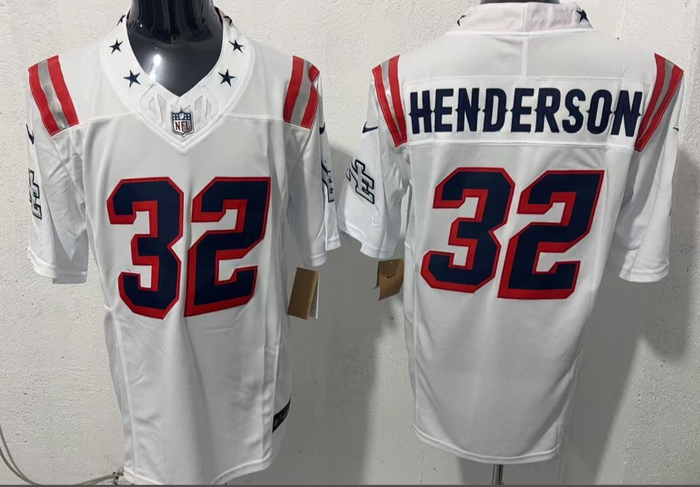 NE #32 TreVeyon Henderson Throwback F.U.S.E. Fashion Stitched Jersey White