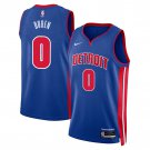 Men's Detroit Pistons #0 Jalen Duren Blue Draft Icon Edition Stitched Jersey