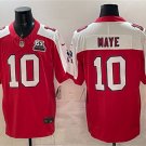 Patriots #10 Drake Maye Red Alternate F.U.S.E. With 6x Super Bowl Champions Patch Throwback Jersey