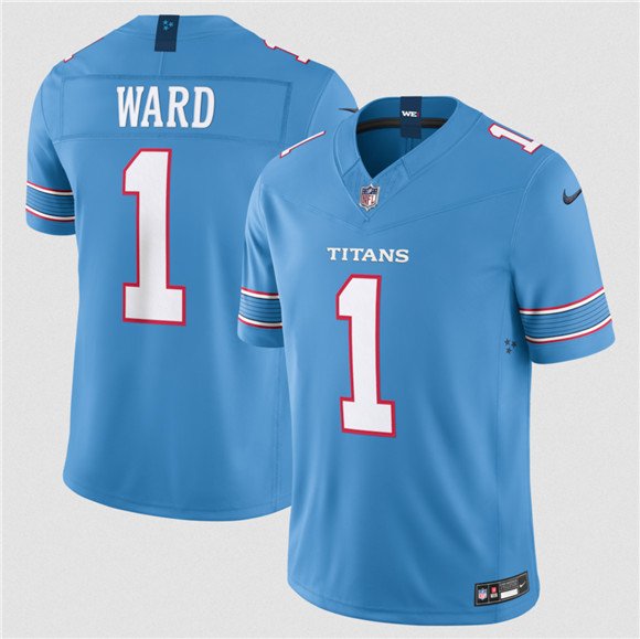 Titans #1 Cameron Ward Light Blue 2026 F.U.S.E. Vapor Limited Football Stitched Jersey