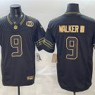 Men's Seattle Seahawks #9 Kenneth Walker III Black Gold 2025 F.U.S.E. 50th Season Patch Jersey