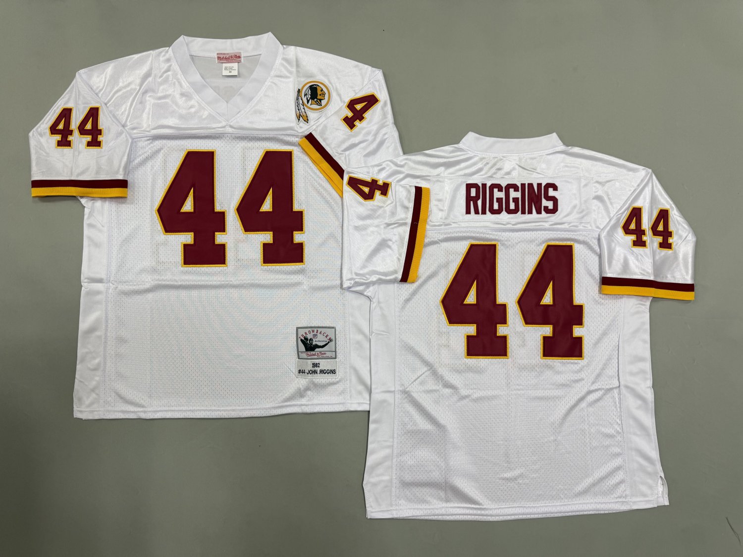 Washington Commanders Redskins #44 John Riggins White Throwback Football Jersey