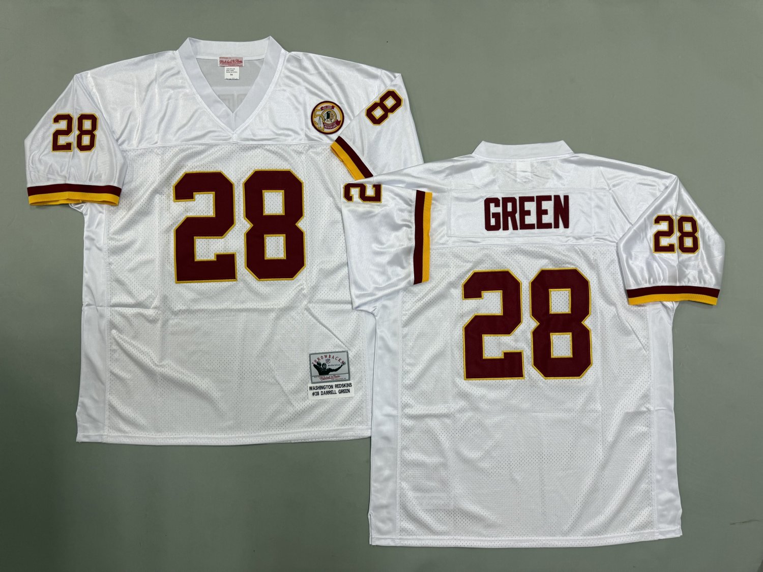 Washington Commanders Redskins #28 Darrell Green White Throwback Football Jersey