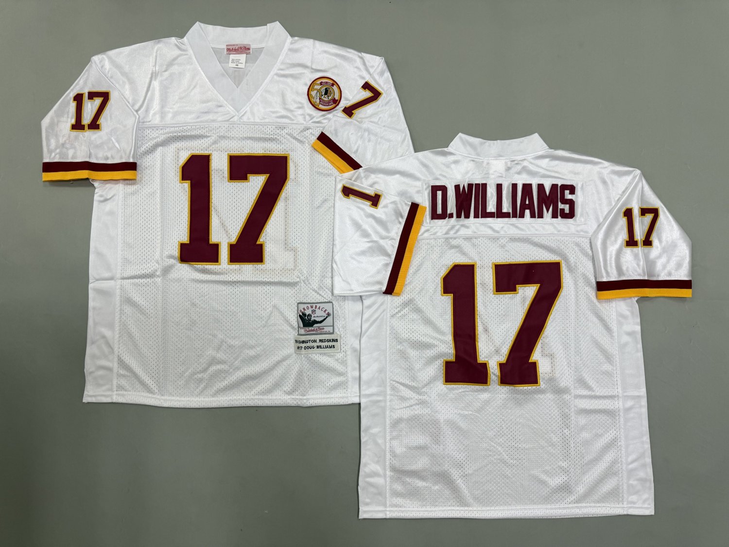 Washington Commanders Redskins #17 Doug Williams White Throwback Football Jersey
