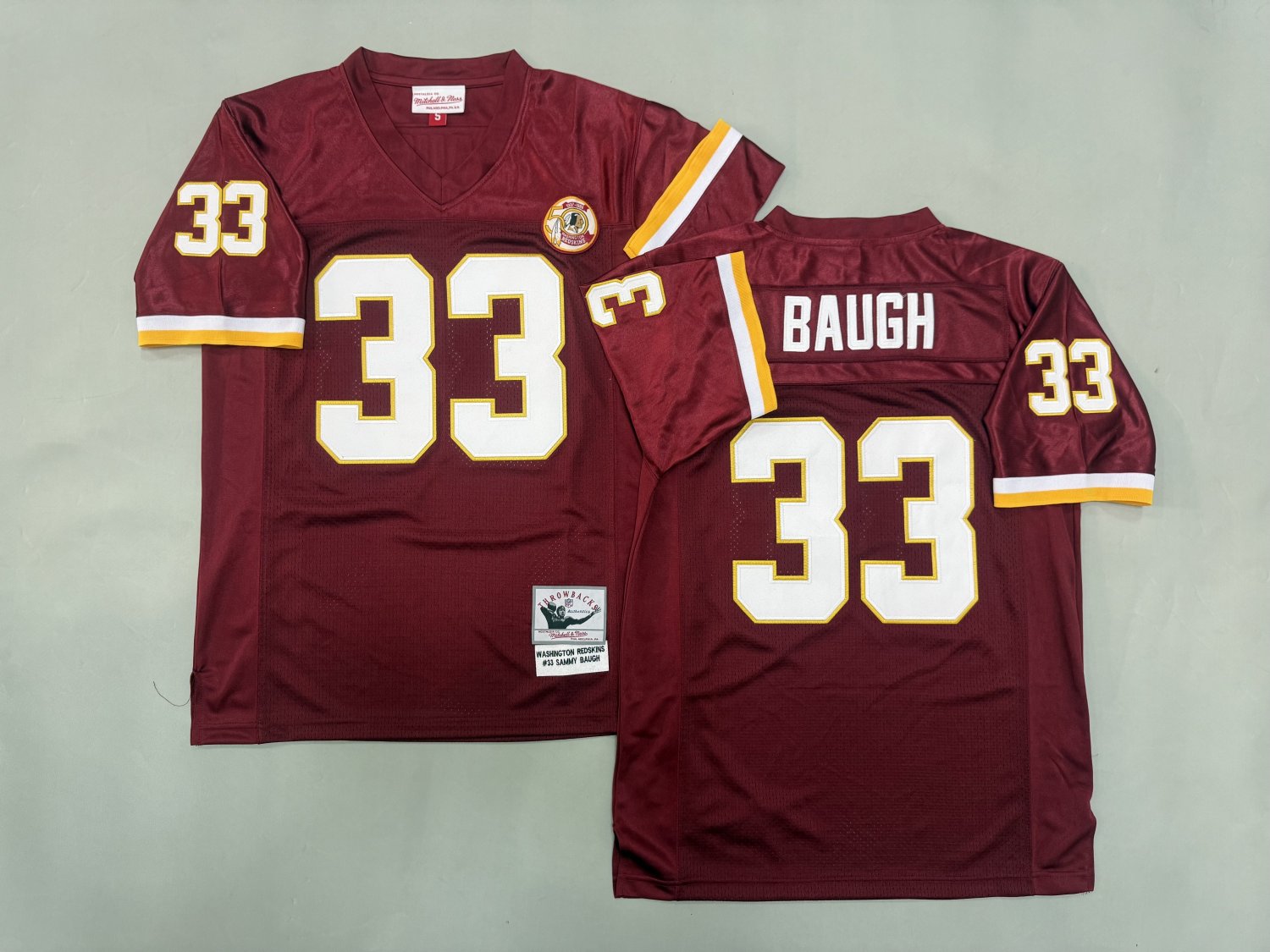 Washington Commanders Redskins #33 Sammie Baugh Burgundy Throwback Football Jersey