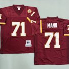 Washington Commanders Redskins #71 Charles Mann Burgundy Throwback Football Jersey