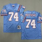 Men's Tennessee Titans #74 Bruce Matthews Blue Throwback Football Jersey