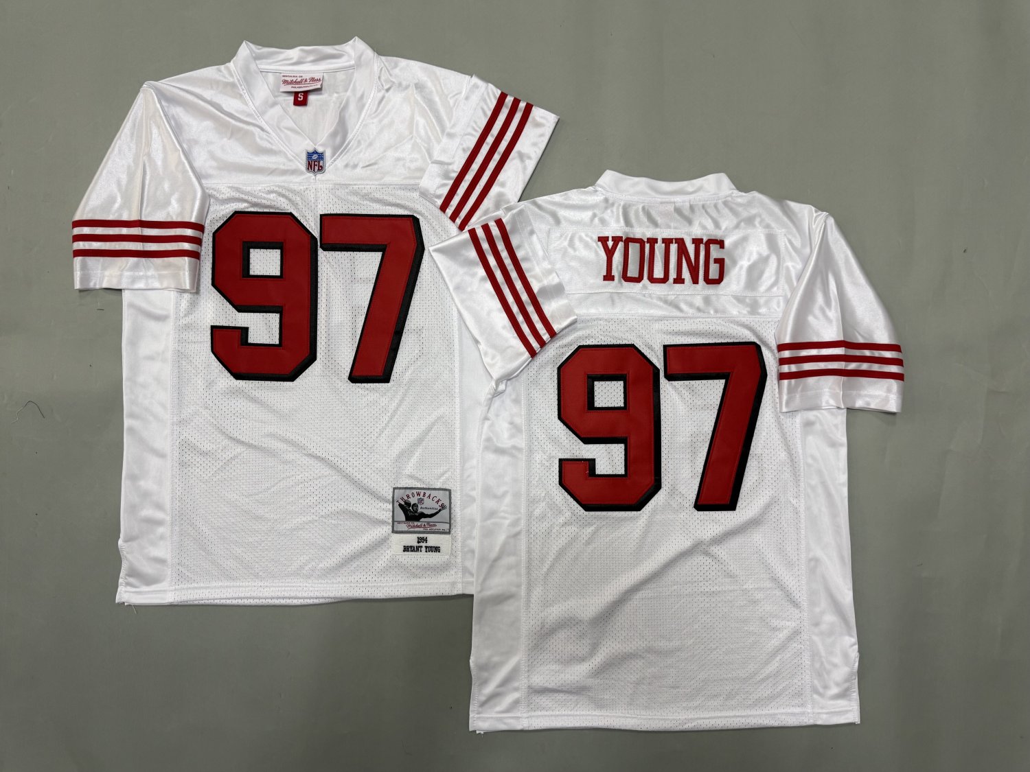 Men's Mitchell & Ness Bryant Young San Francisco 49ers Throwback Jersey White