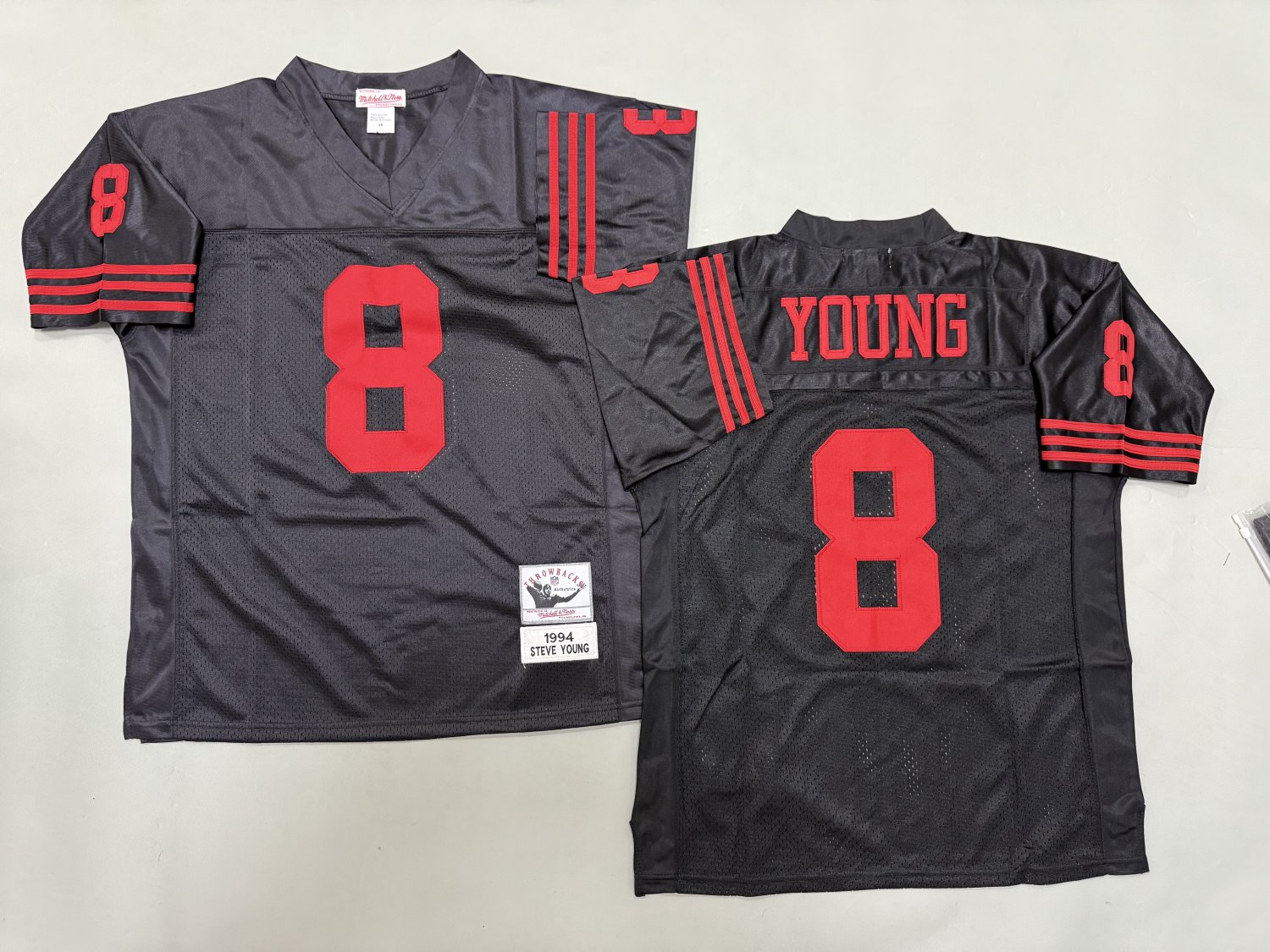 Men's Mitchell & Ness Steve Young San Francisco 49ers Throwback Jersey Black