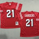 Men's Mitchell & Ness Deion Sanders 49ers Color Rush Throwback Jersey Red