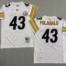 Men's Pittsburgh Steelers #43 Troy Polamalu White Throwback Football Stitched Jersey