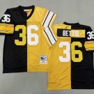 Men's Pittsburgh Steelers #36 Jerome Bettis Throwback Football Split Jersey Black Gold
