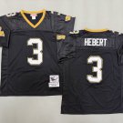 Men's M&N New Orleans Saints #3 Bobby Hebert Black Football Jersey
