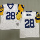 Mens Los Angeles Rams #28 Marshall Faulk Throwback Football Jersey White