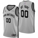 Men's San Antonio Spurs Custom Silver 2025-26 Statement Edition Stitched Jersey