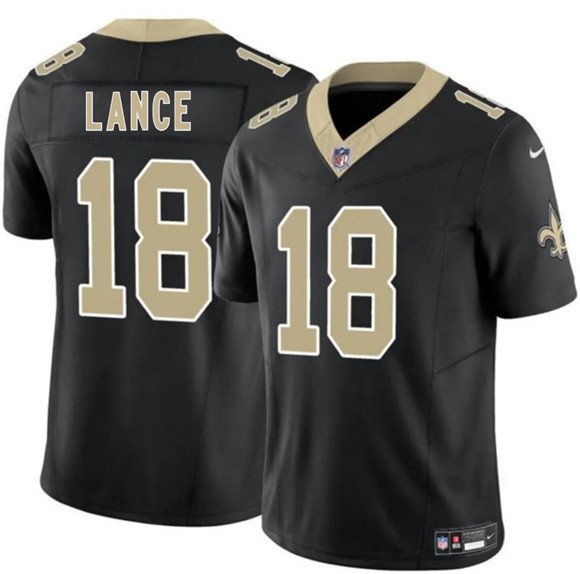Men's New Orleans Saints #18 Bryce Lance Black 2026 F.U.S.E Vapor Limited Jersey