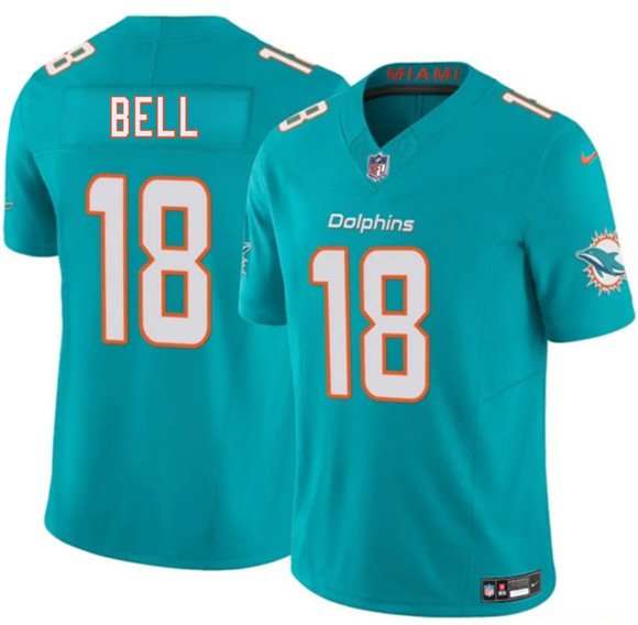 Men's Miami Dolphins #18 Chris Bell Aqua 2026 Draft F.U.S.E. Vapor Limited Jersey