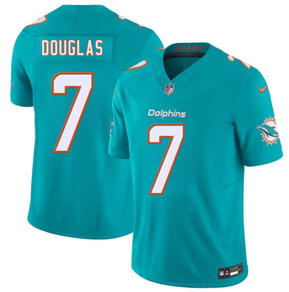 Men's Miami Dolphins #7 Caleb Douglas Aqua 2026 Draft F.U.S.E. Vapor Limited Jersey