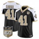 Saints #41 Alvin Kamara Black White 2026 F.U.S.E 60th Anniversary Patch Limited Jersey