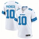 Mens Detroit Lions #10 Isiah Pacheco White Vapor Stitched Limited Jersey