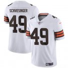Men's Cleveland Browns #49 Carson Schwesinger White Vapor Limited Jersey