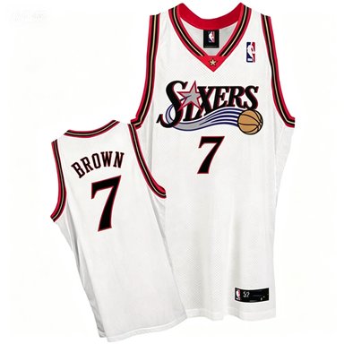Philadelphia 76ers #7 Jaylen Brown Nike White Hardwood Classics Swingman Jersey