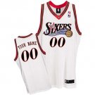 Men's Youth Philadelphia 76ers Custom White Hardwood Classics Jersey