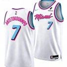 Mens Youth Miami Heat #7 Giannis Antetokounmpo City Edition Swingman Jersey White
