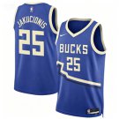 Mens Milwaukee Bucks #25 Kasparas Jakucionis City Edition Swingman Jersey Blue