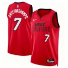 Miami Heat #7 Giannis Antetokounmpo Red 2025 City Edition Swingman Stitched Jersey