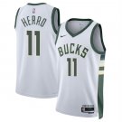 Men's Youth Milwaukee Bucks #11 Tyler Herro White Association Edition Stitched Jersey