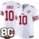 San Francisco 49ers #10 Mac Jones White 80th Anniversary Patch 2026 Football Jersey