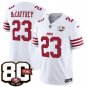 SF #23 Christian McCaffrey White 80th Anniversary Patch 2026 Stitched Jersey