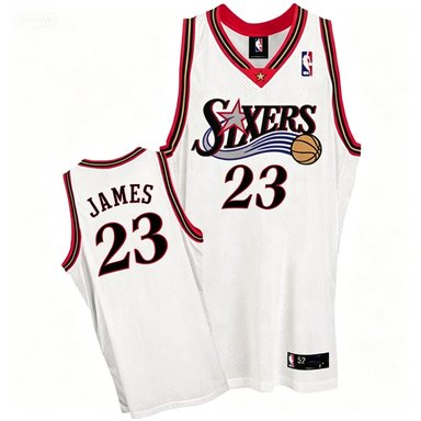 PHI #23 LeBron James White Hardwood Classic Edition Stitched Jersey