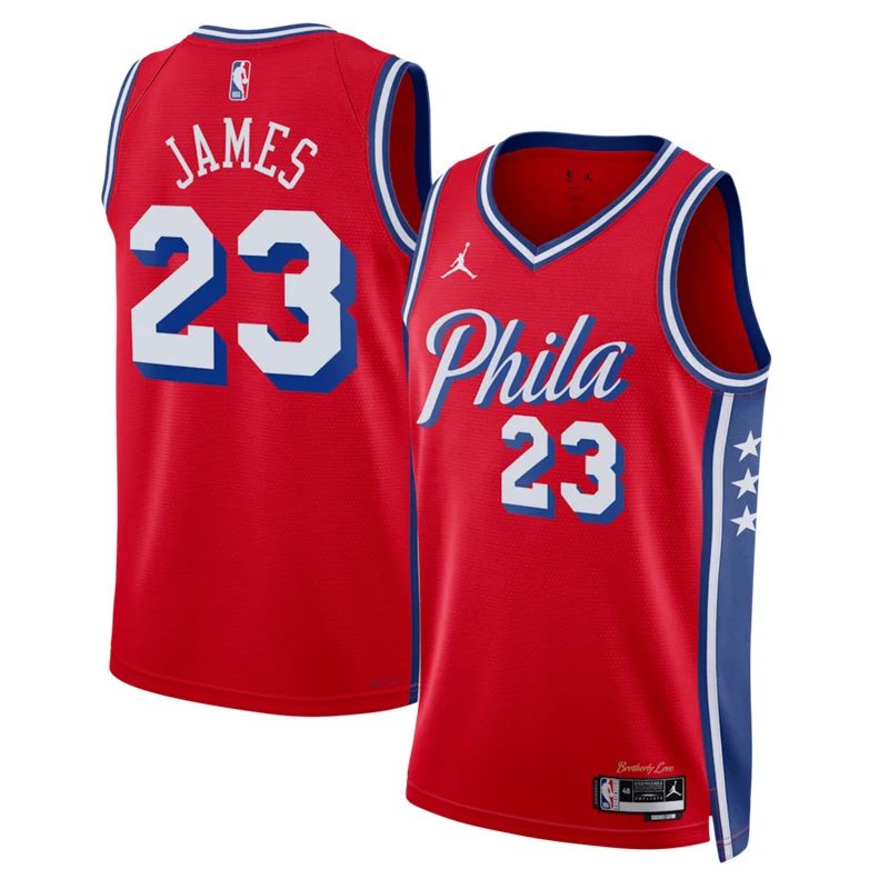 Philadelphia 76ers #23 LeBron James Statement Swingman Jersey Red