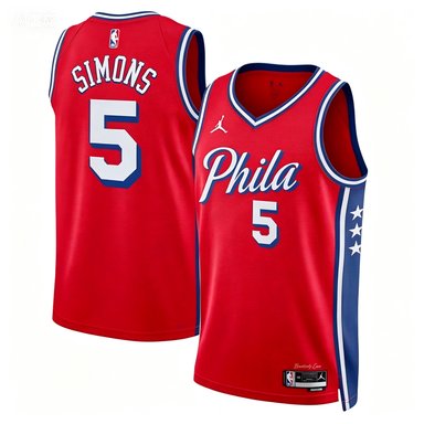 PHI Anfernee Simons City Edition Swingman Jersey Red