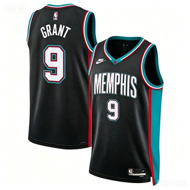 Memphis Grizzlies #9 Jerami Grant Black Classic Edition Stitched Jersey