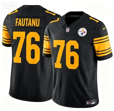 PIT #76 Troy Fautanu Black F.U.S.E. Color Rush Vapor Jersey