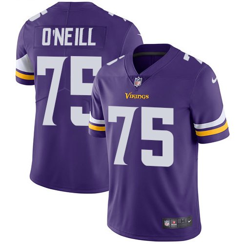 Men's MIN #75 Brian O'Neill Purple Vapor Untouchable Jersey