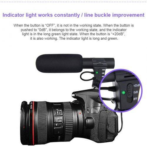 External DSLR DV Camera Camcorder Interview Microphone Shotgun Mic for Canon Nikon