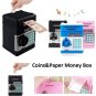 Electronic ATM Password Piggy Bank Automatic Deposit Money Cash Coins Saving Box Blue