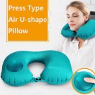 Ultralight Portable Air Inflatable U Shape Pillow Outdoor Camping Travel Soft Blow-Up Blue