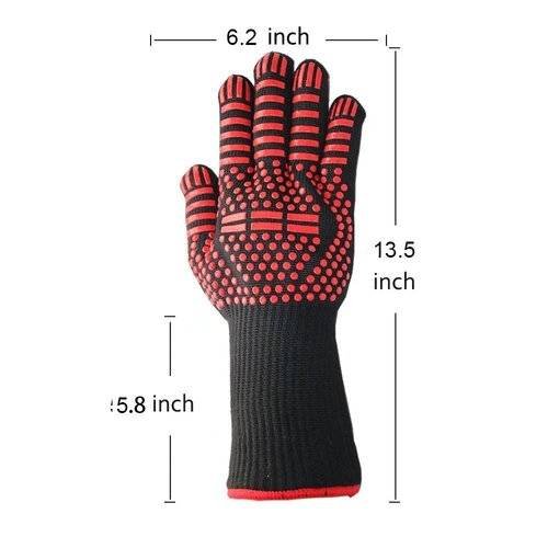 Household Gloves Microwave Oven High Temperature Baking Flame Retardant Gloves 1pc Red